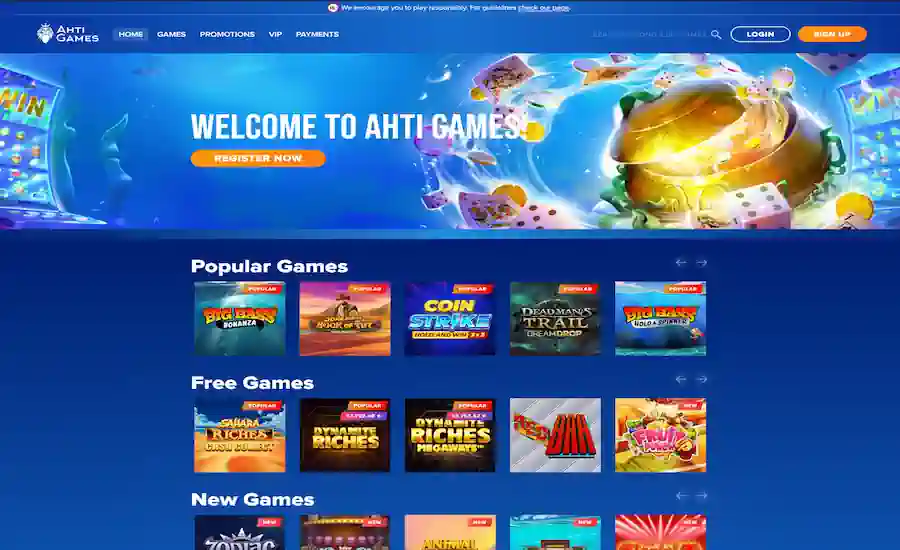 AHTI Games Casino Screenshot