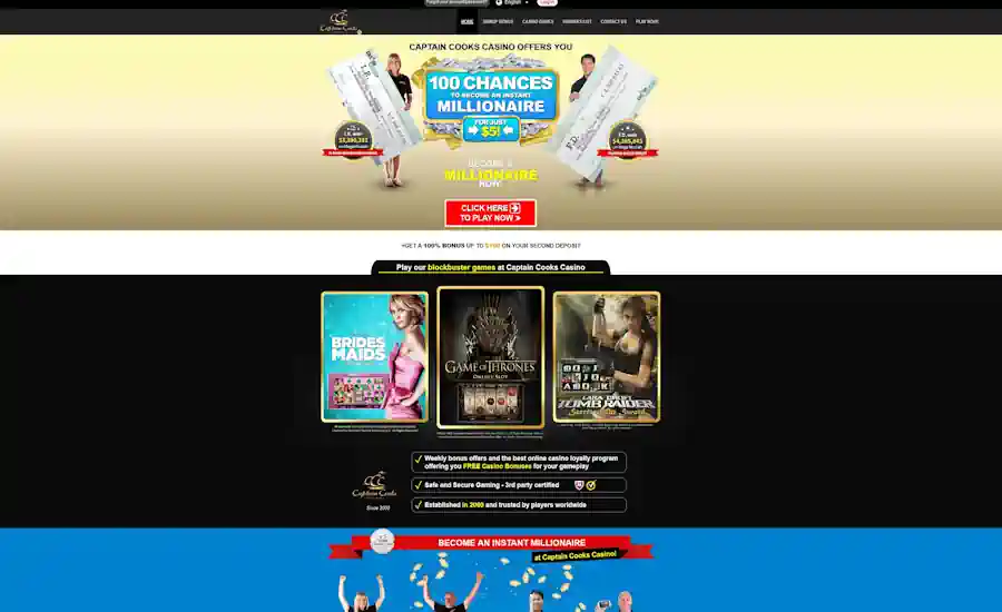 Captain Cooks Casino Screenshot