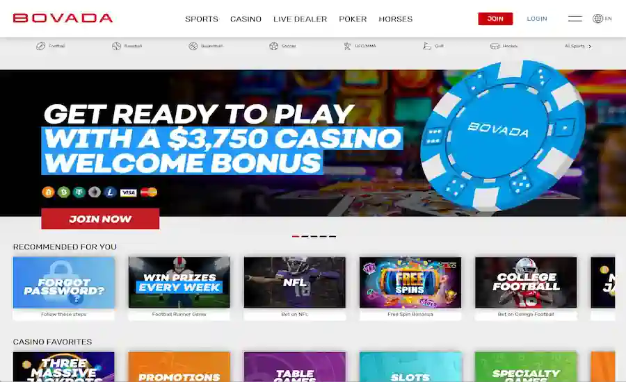 Bovada Casino Screenshot