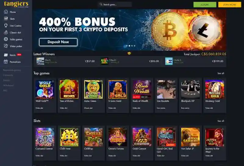 Tangiers Casino Screenshot