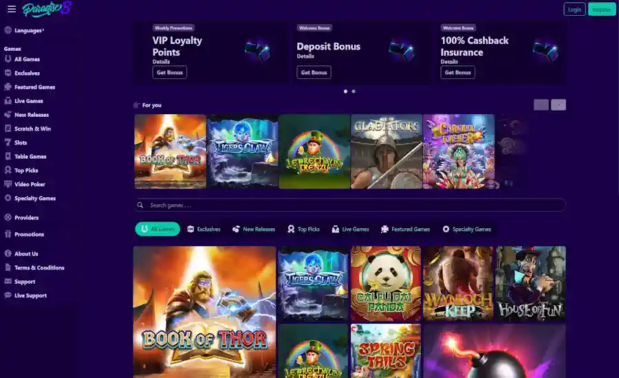 Paradise 8 Casino Screenshot 