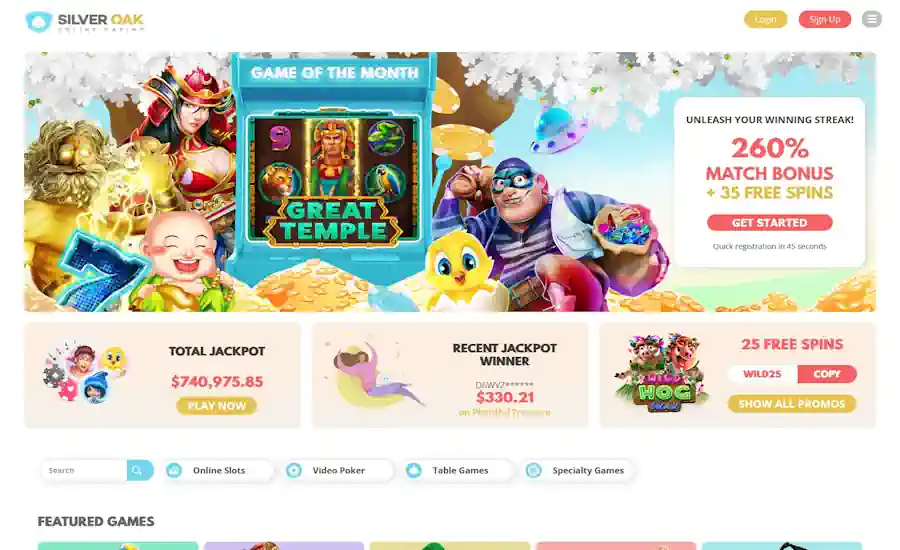 Silver Oak Casino Screenshot