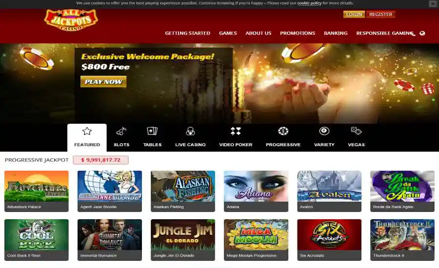 All Jackpots Casino Screenshot