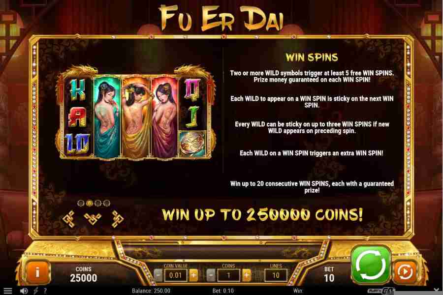 Fu Er Dai Wild Win Spins Paytable