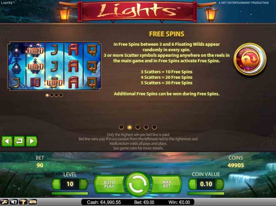 Lights Free Spins Feature