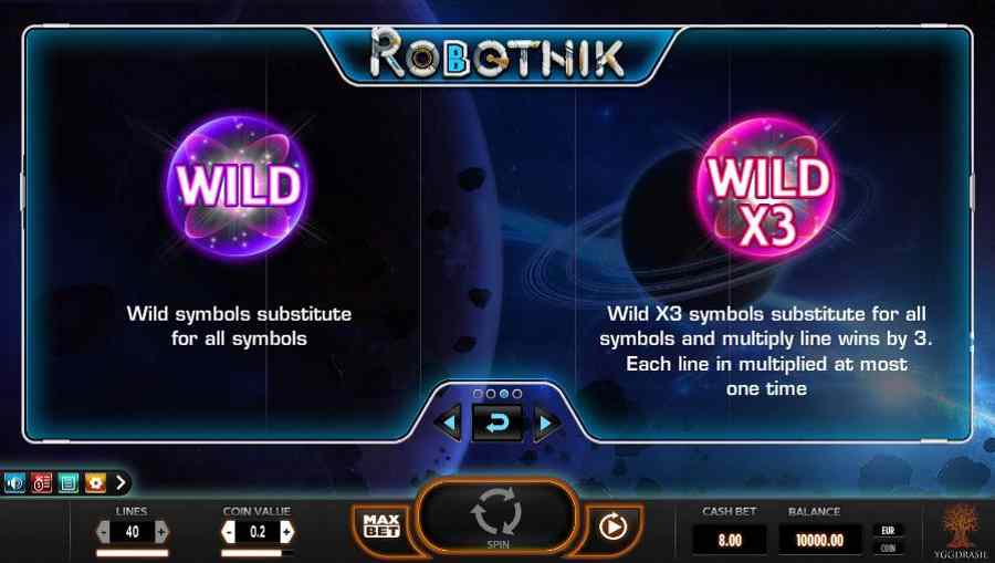 Robotnik Wild Symbols Paytable