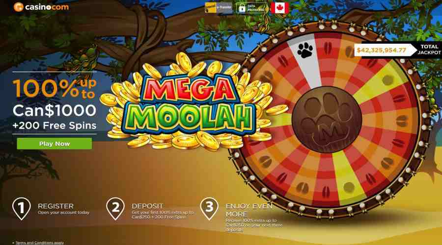 Casino dot com Mega Moolah Bonus