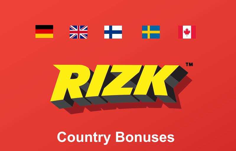 Rizk Casino Welcome Bonus Offer By Country