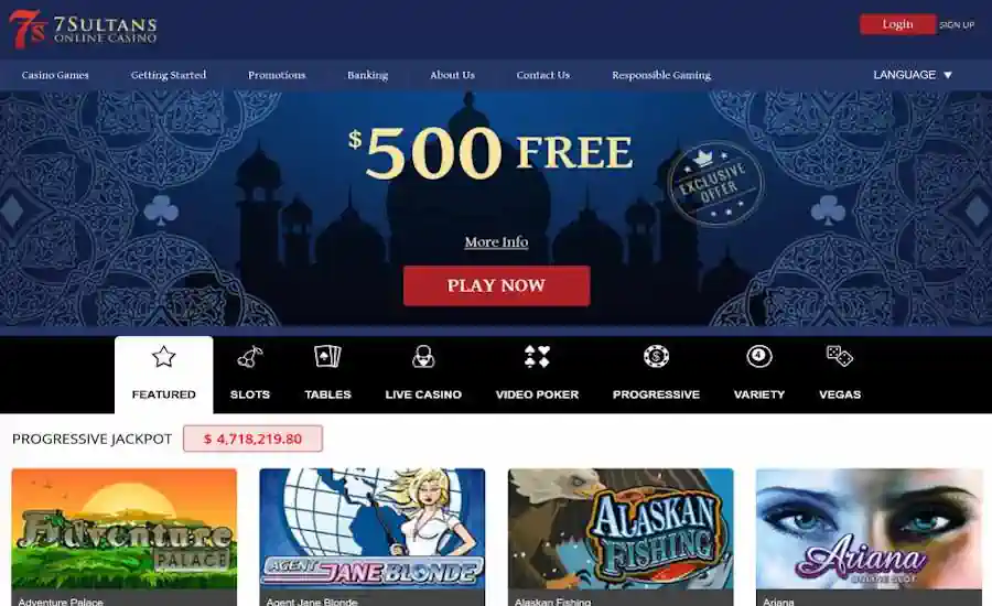 7Sultans Casino Screenshot