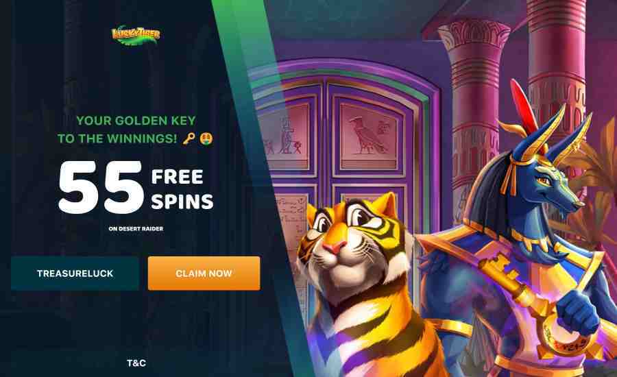 Lucky tiger Desert Raider Free Spins