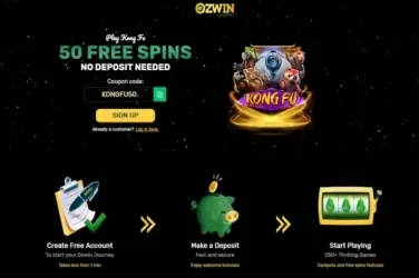 Ozwin 50 Free Spins on Kong Fu