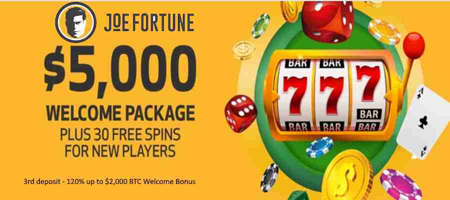 Joe Fortune Casino 3rd Bitcoin Bonus