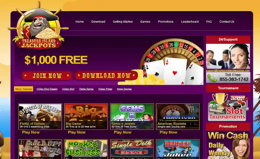 Treasure Island Jackpots Casino Screenshot