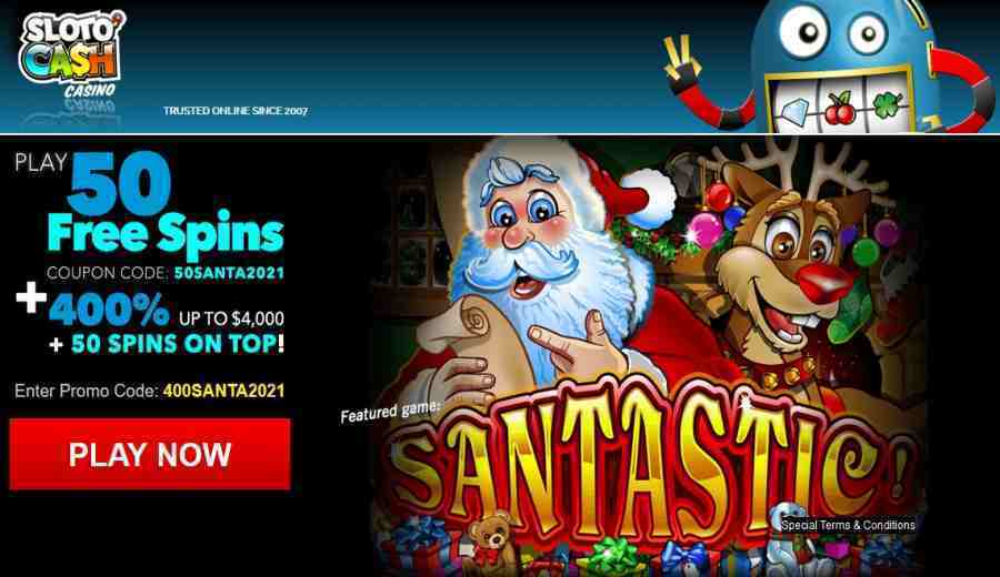 SlotoCash Casino Santastic Bonus Spins