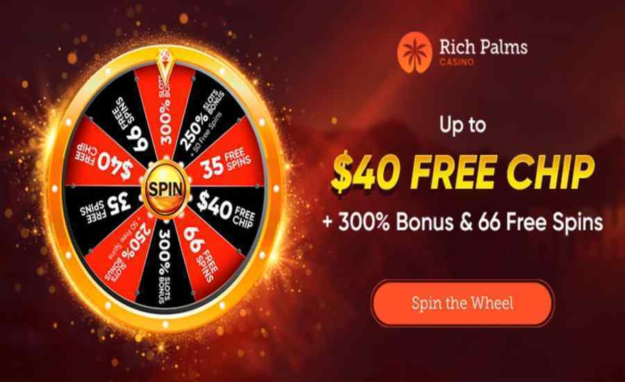 Rich Palms Casino bonus wheel