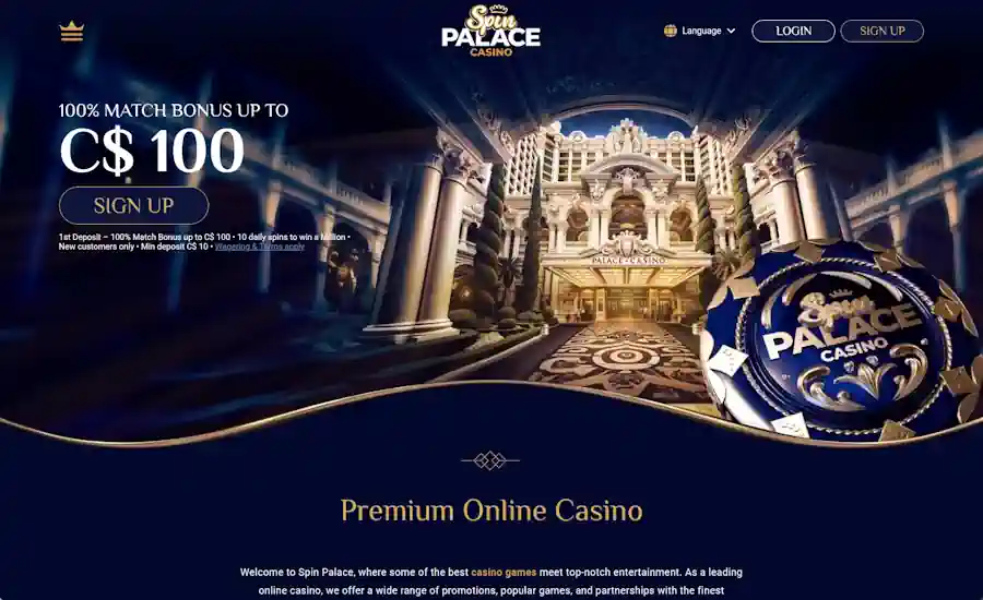 Spin Palace Casino Screenshot