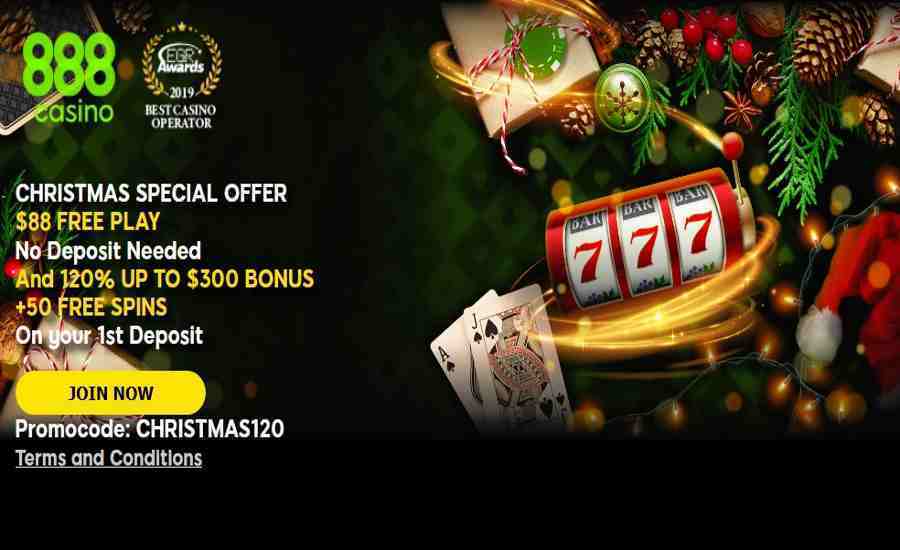 888 Casino Christmas Bonus Free Spins