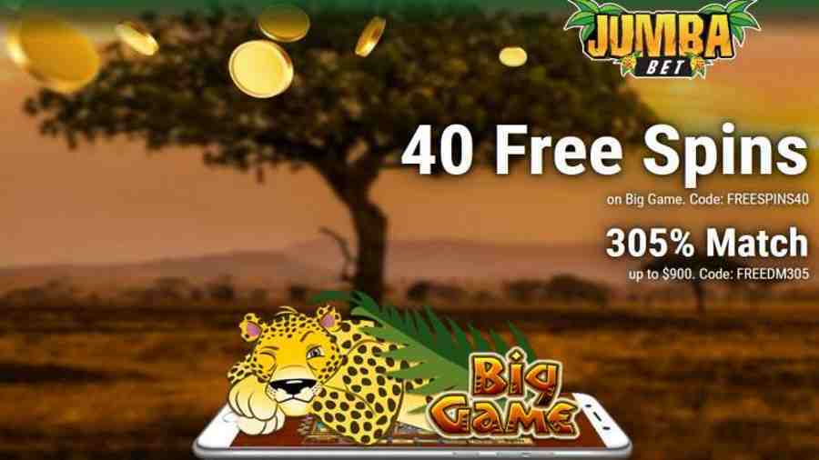 Jumba Bet Casino 305% Bonus + 40 Free Spins On Big Game