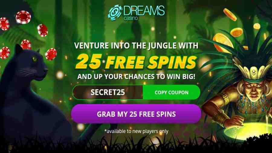 Dreams Casino Slots Bonus Code SECRET25