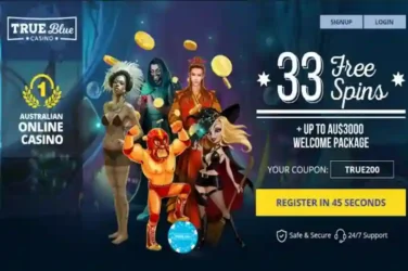 True Blue Welcome Bonus Free Spins Code