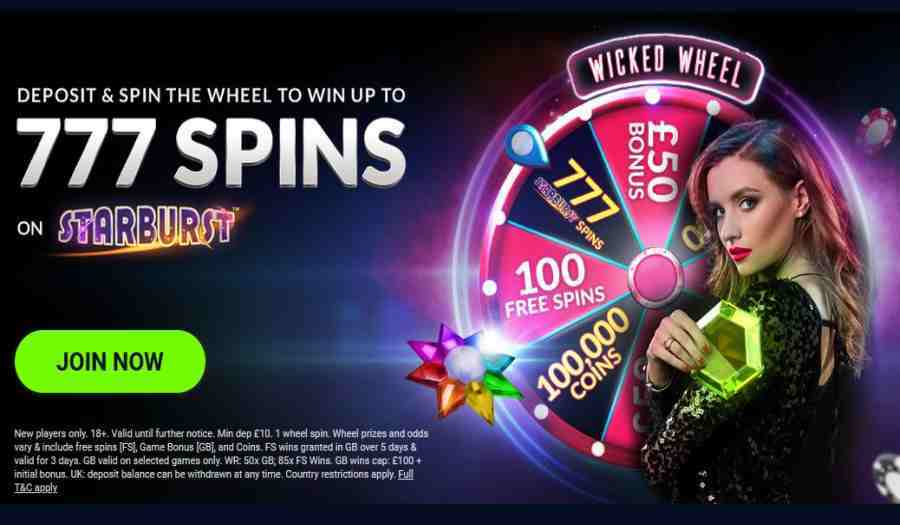 Wicked Jackpots Casino Starburst Bonus Spins