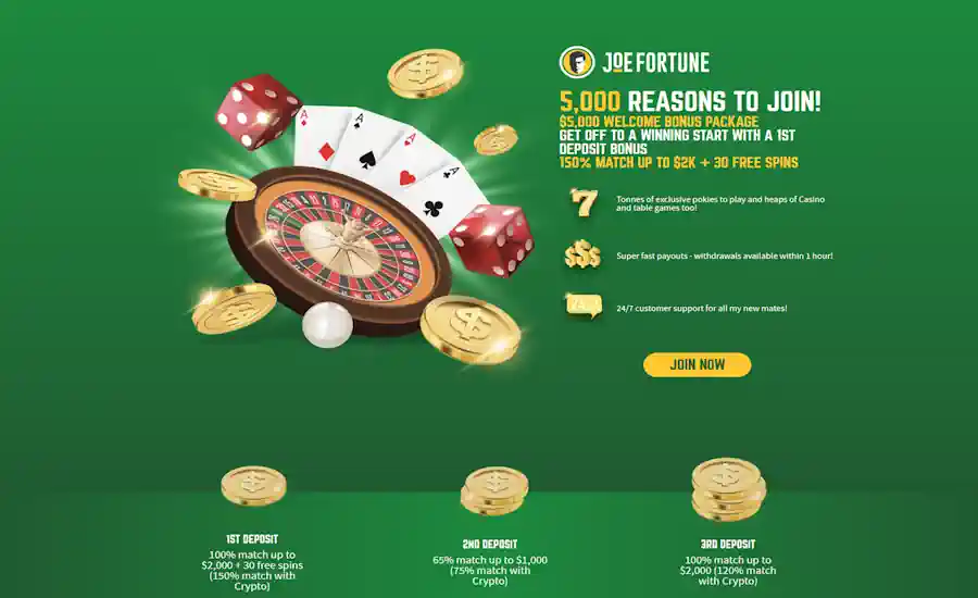 Joe Fortune Casino Screenshot