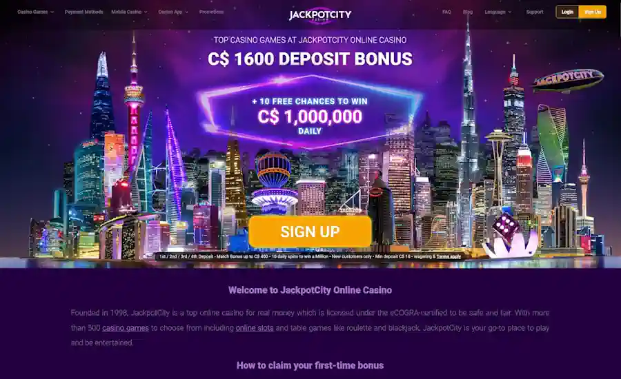 Jackpot City Casino Screenshot