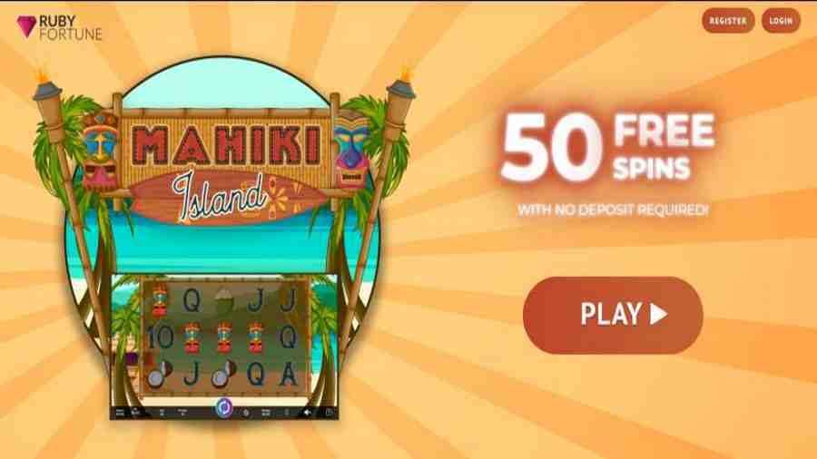 Ruby Fortune Casino: 50 Free Spins on Mahuki Island