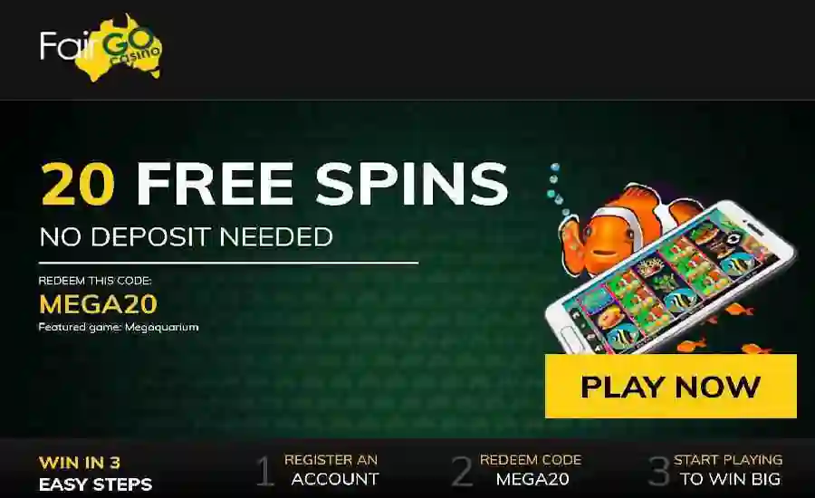 Fair Go Megaquarium Bonus Code MEGA20