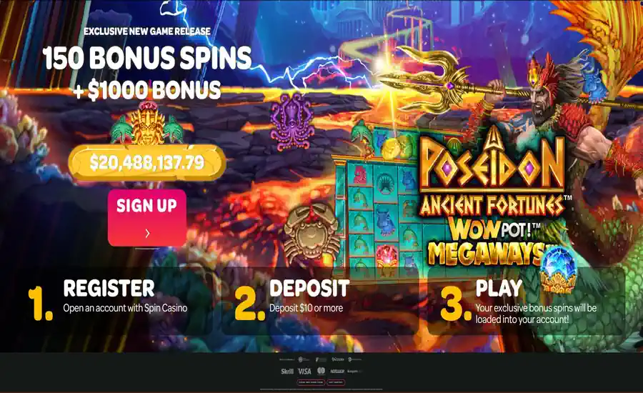 Spin Casino Poseidon Ancient Fortunes spins