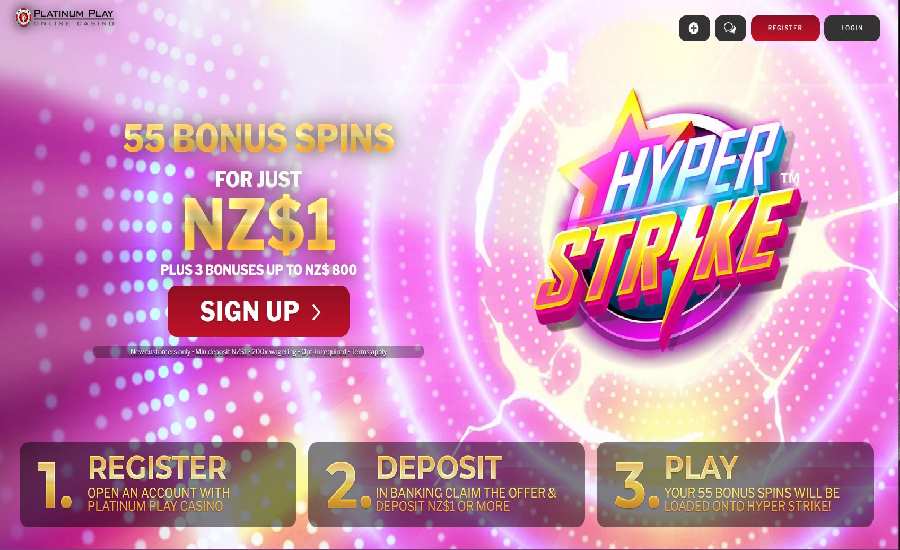 platinum play 55 free spins hyper strike