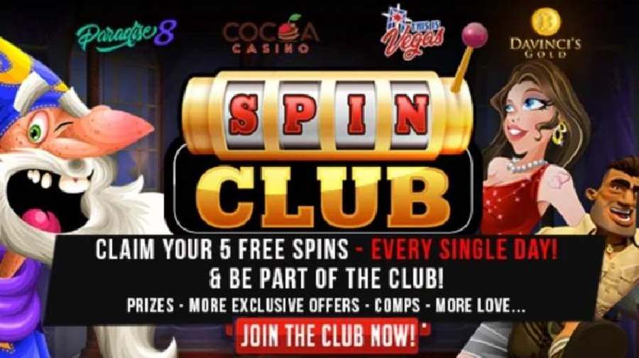 spin club 5 free spins daily