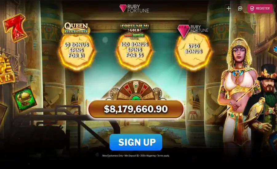 Ruby Fortune Queen of Alexandria free spins