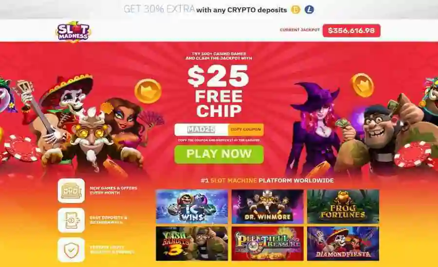 Slot madness $25 no deposit bonus