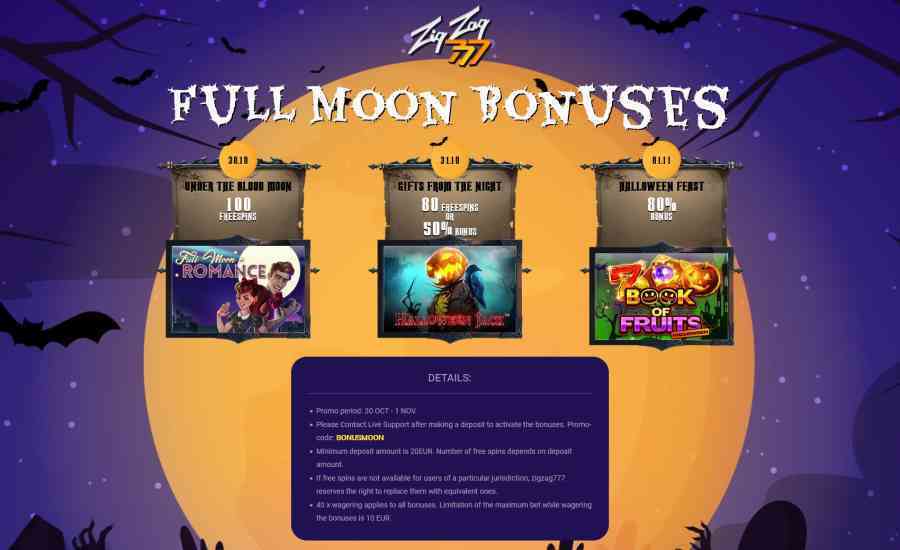 ZigZag777 Casino Halloween Bonuses