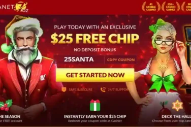 Planet 7 OZ Casino No Deposit Bonus 25SANTA