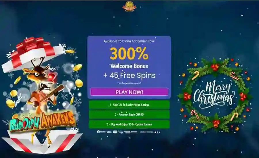 lucky Hippo Casino Rudolph Awakens Spins