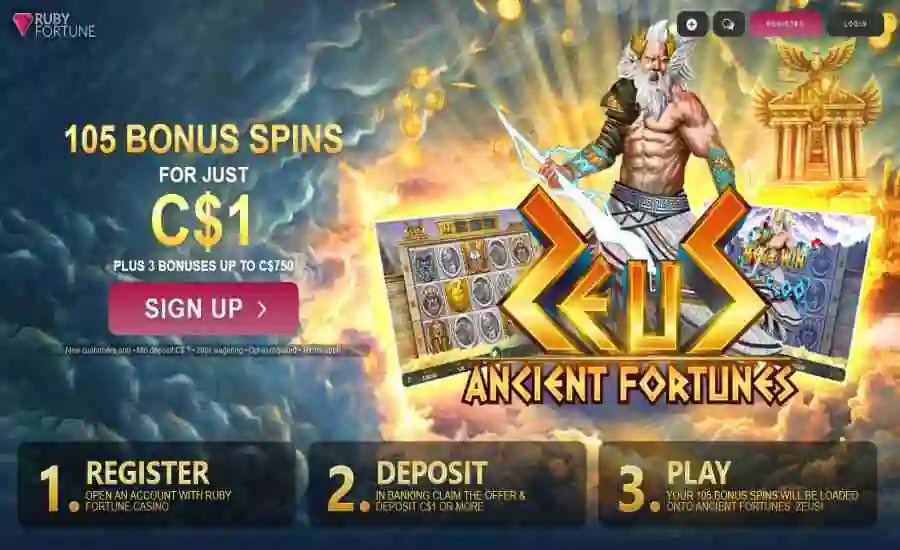 Ruby Fortune Ancient Fortunes Bonus Spins