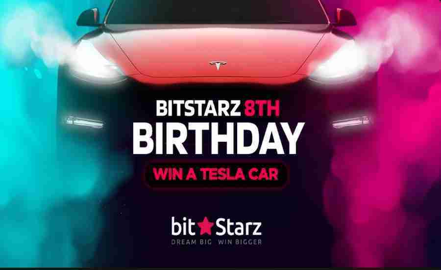 BitStarz 8th Birthday Bash Win a Tesla Model 3
