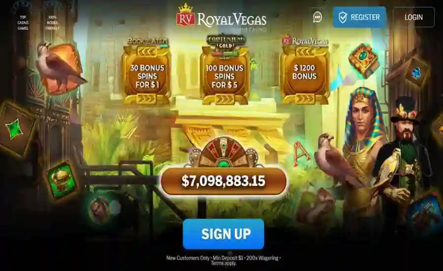 Royal Vegas Book of Atem Free Spins