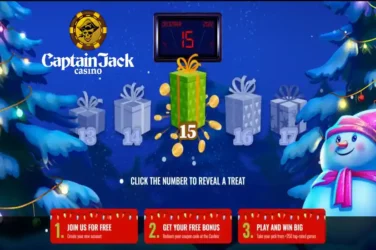 Captain Jack Christmas Reveal a Treat 30 Free Spins