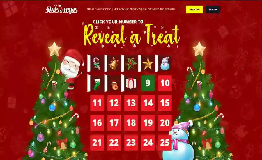 slotsofvegas christmas- eveal a treat