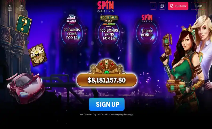 Spin Casino Agent Jane Blonde Spins