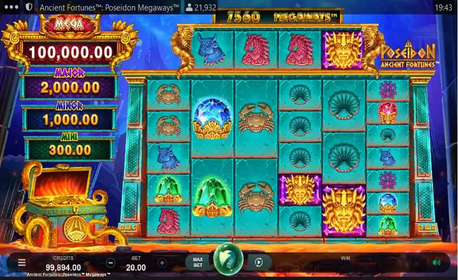 Poseidon Ancient Fortunes Megaways Screenshot