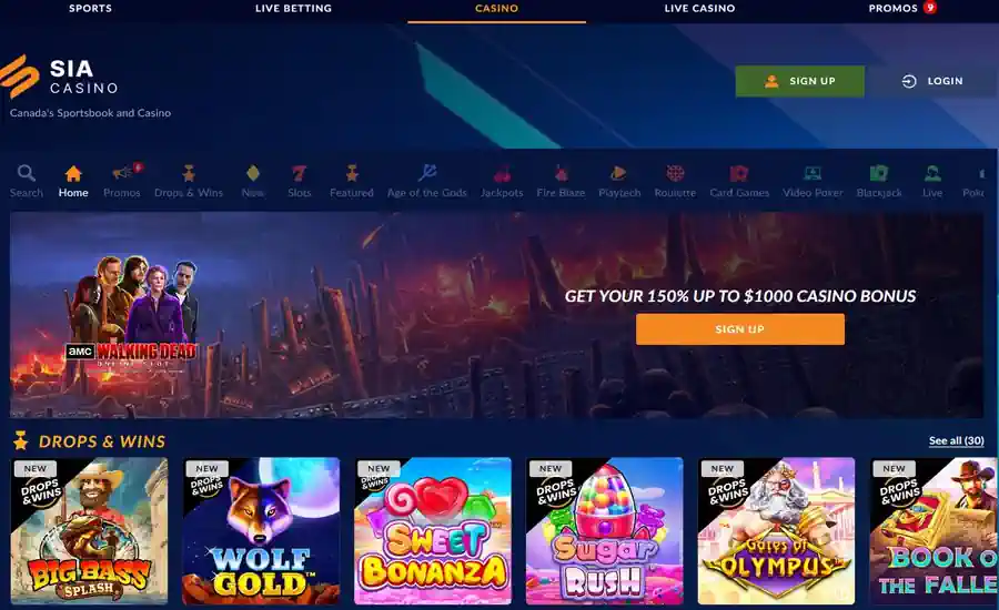 Sia Casino Screenshot