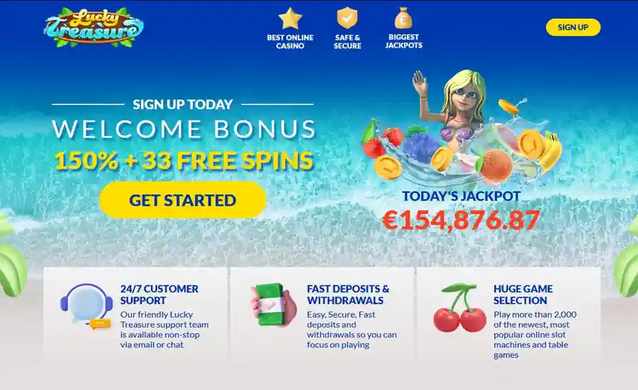 lucky treasure welcome bonus
