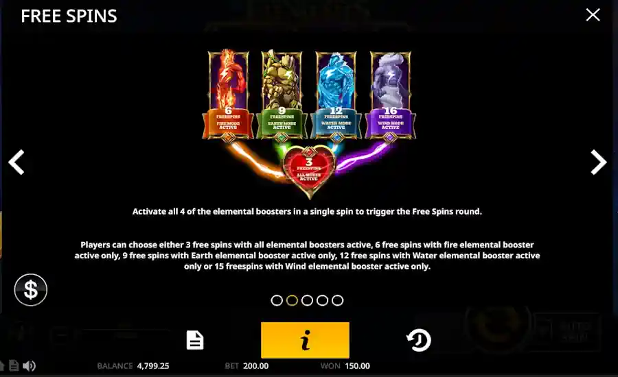 Electric Elements free spins info