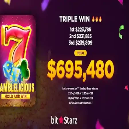 Bitstarz astonishing triple win on Gamblelicious Slot
