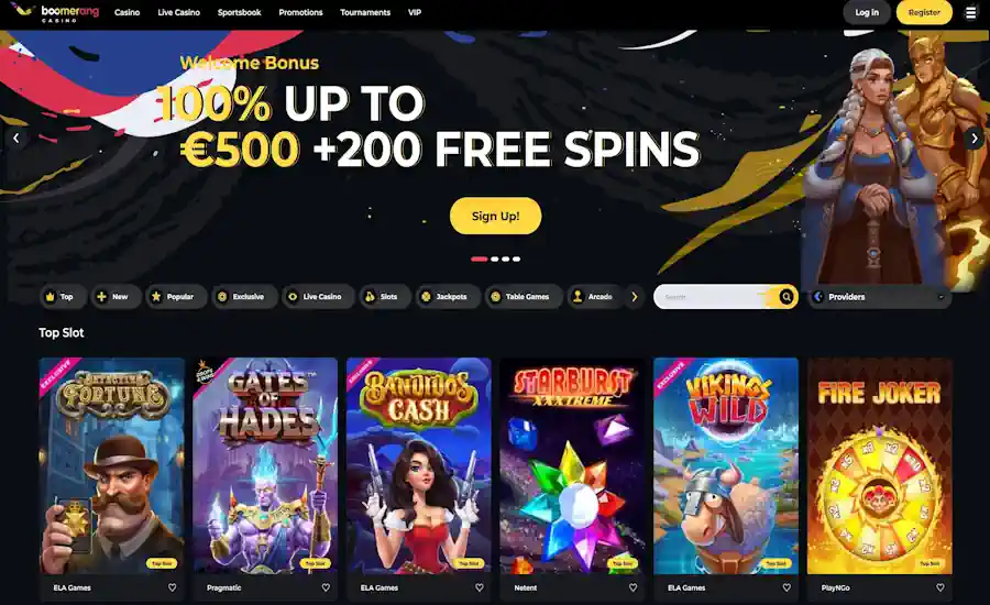 Boomerang Casino Screenshot