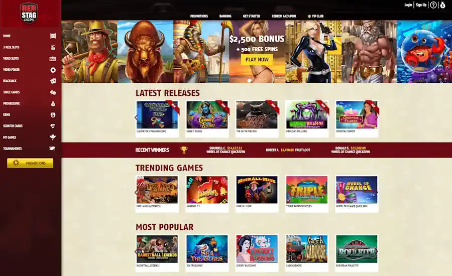 Redstag casino Screenshot